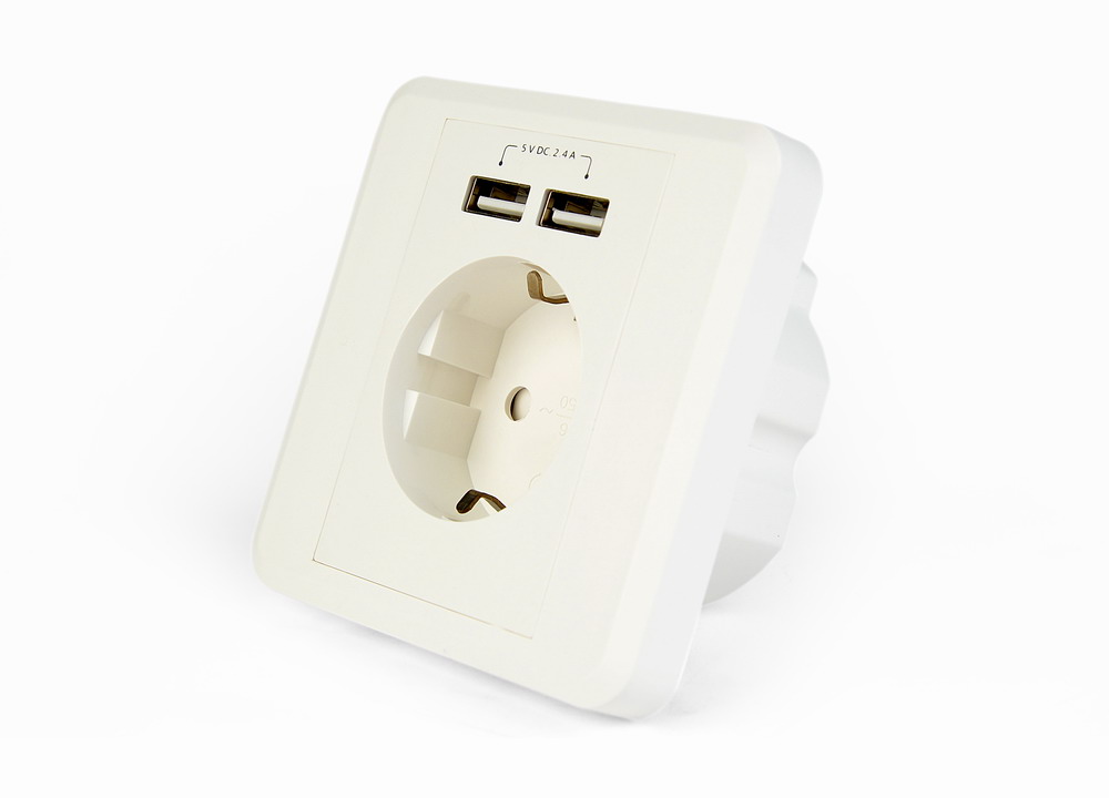 Inbouwstopcontact met 2X USB, 2.4 A, wit - Afbeelding 7