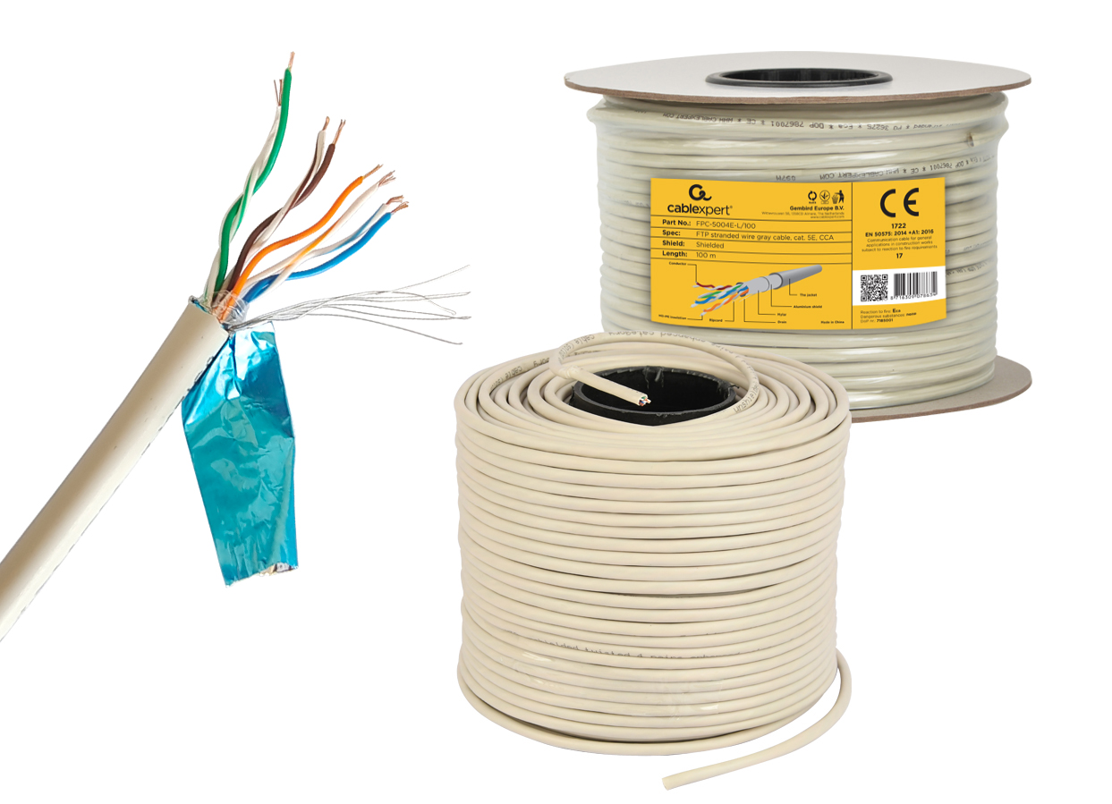 FTP Cat5E Lan-kabel (CCA) soepel, 100 meter - Afbeelding 2