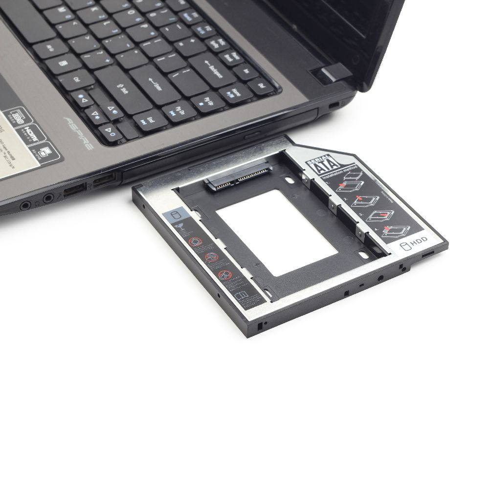 Montageframe voor 2,5'' HDD of SSD in een 5.25' SATA slim bay, 12 mm - Afbeelding 5