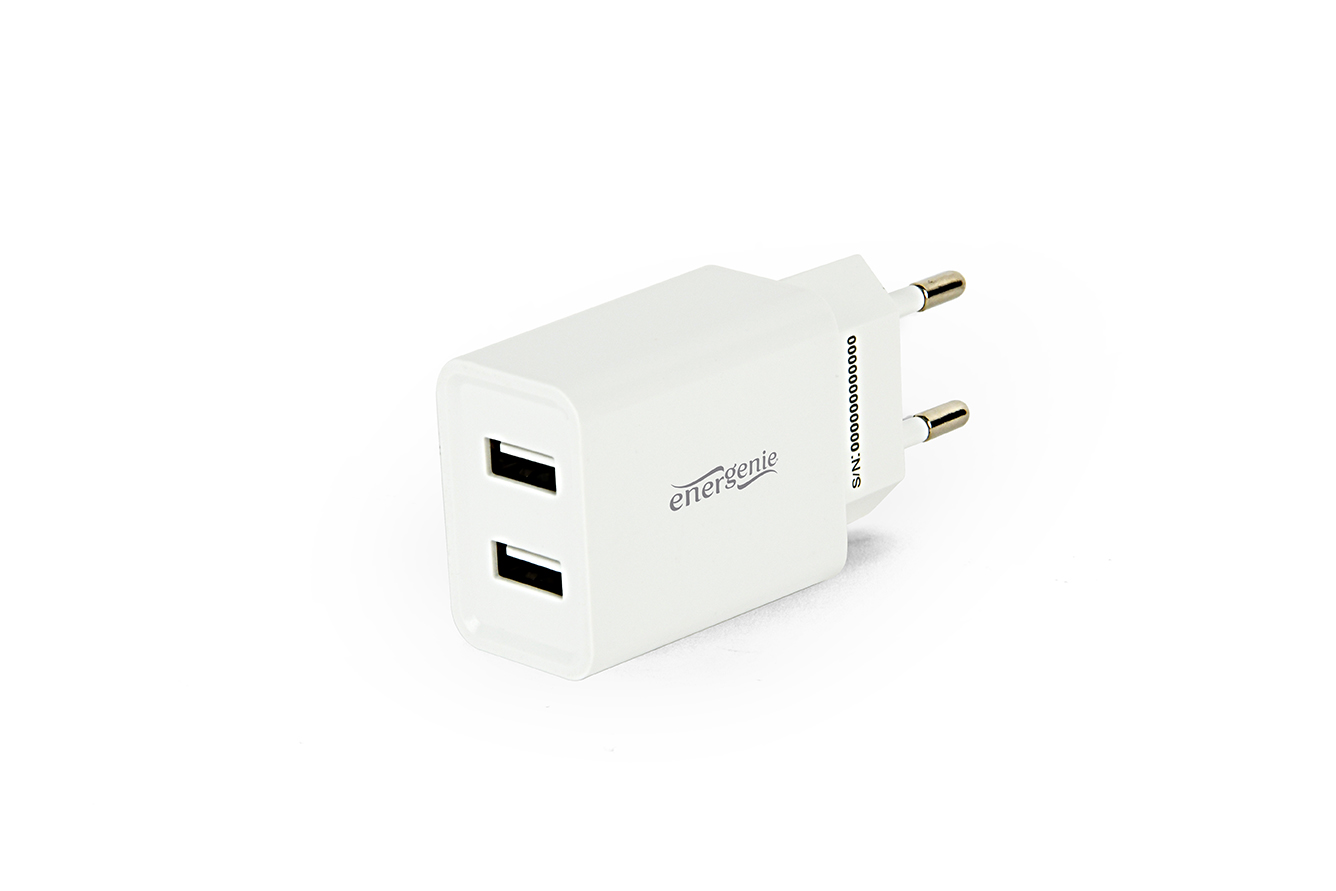 Universele USB lader, 2X USB 2.1A, wit afbeelding