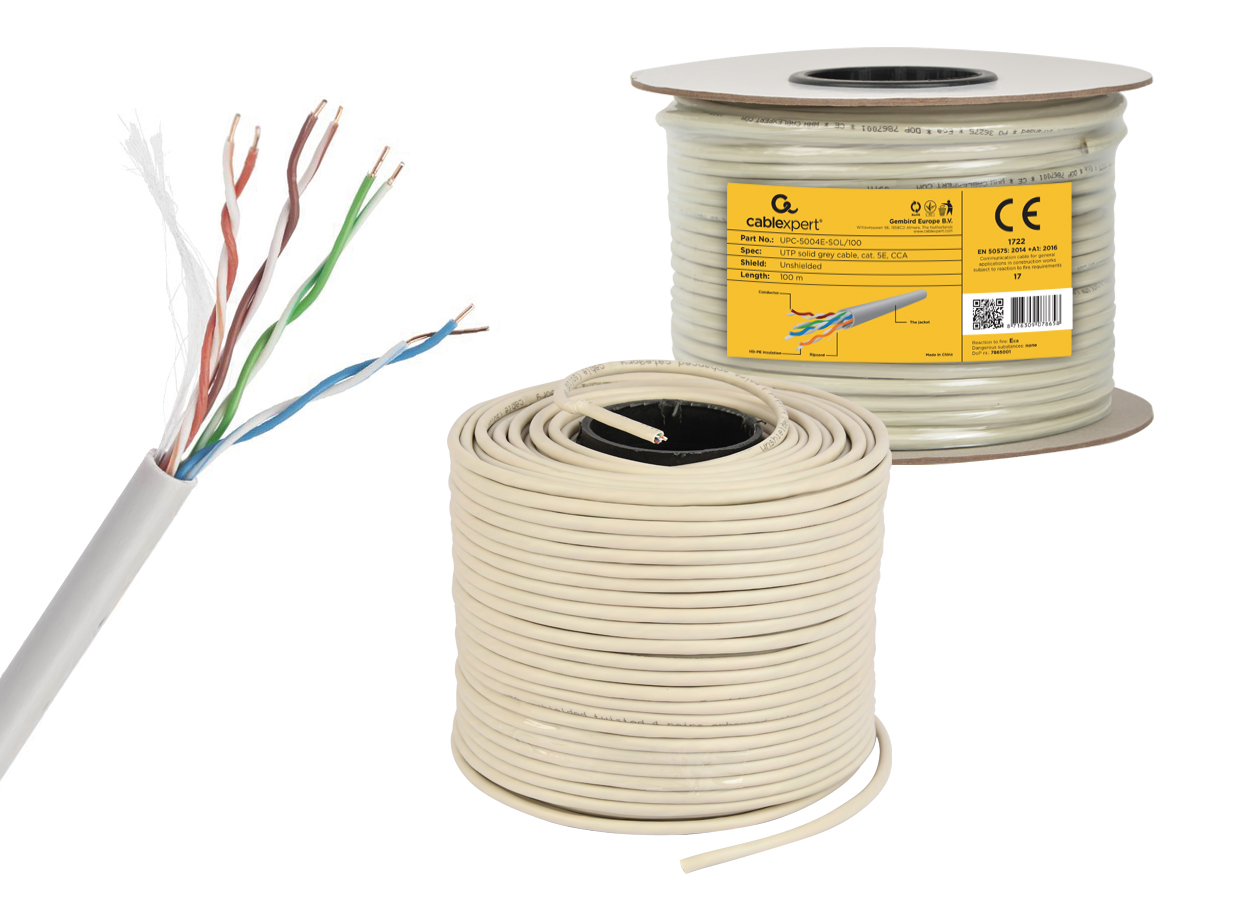 UTP Cat5E Lan-kabel (CCA) stug, 100 meter - Afbeelding 2