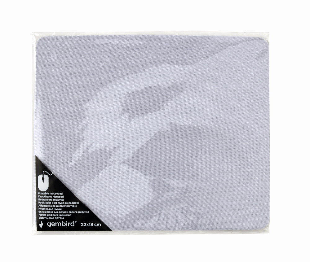 Bedrukbare muismat (220 x 180 mm), wit afbeelding