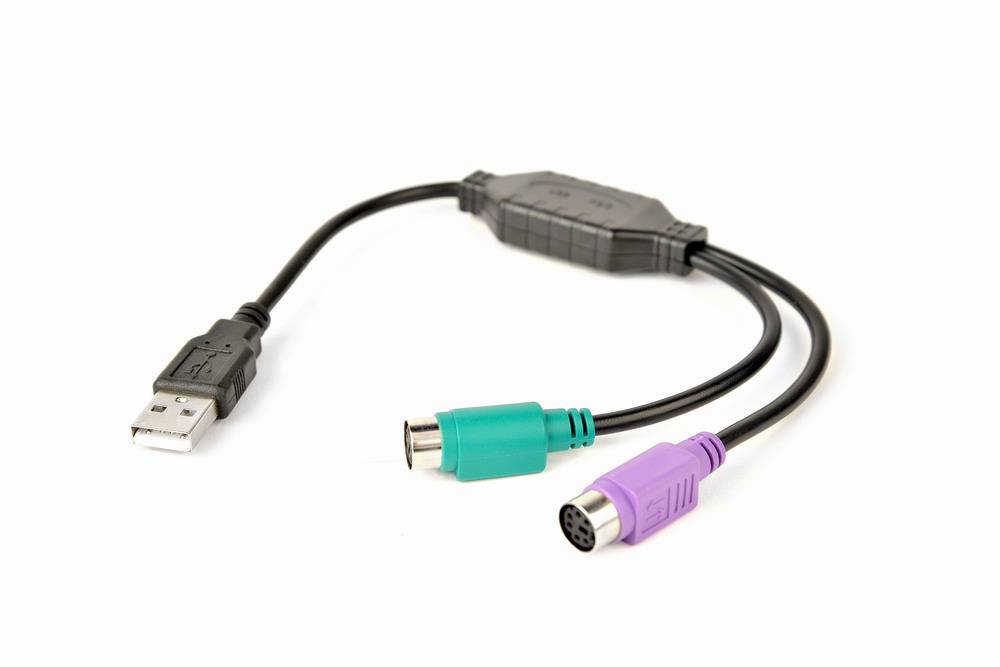 USB naar PS/2 adapterkabel 0.3 meter zwart
