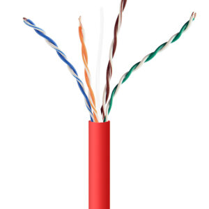 UTP Cat5E Lan-kabel (CCA) stug, 305 meter - Rood