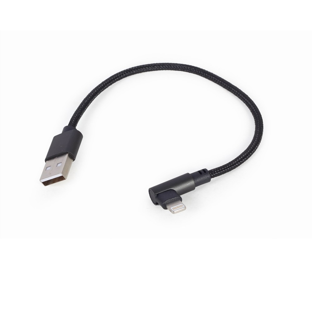 Haakse 8-pins laad- & datakabel, 0.2 m, zwart