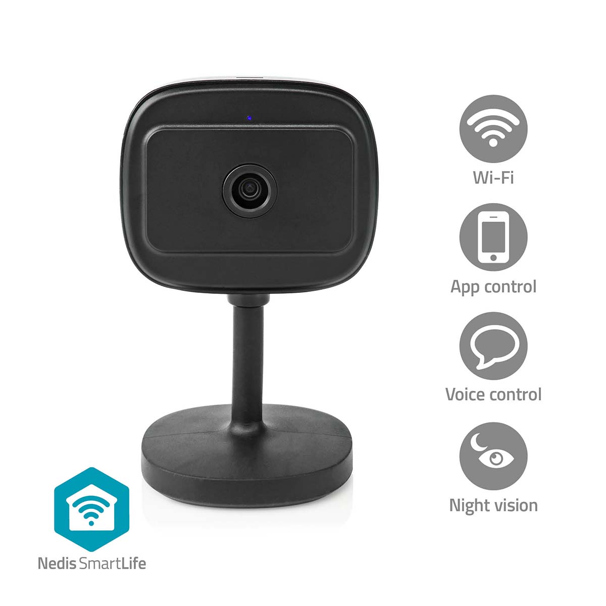 SmartLife Camera voor Binnen | Wi-Fi | Full HD 1080p | Cloud Opslag (optioneel) / microSD (niet inbegrepen) / Onvif | Met bewegingssensor | Nachtzicht