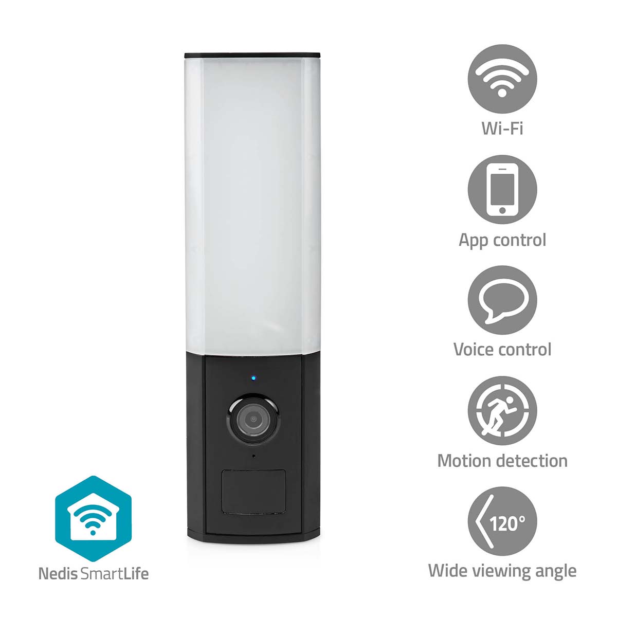 SmartLife Camera voor Buiten | Wi-Fi | Omgevingslicht | Full HD 1080p | IP65 | Cloud Opslag (optioneel) / microSD (niet inbegrepen) / Onvif | 100 - 240 V AC | Met bewegingssensor |