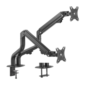 Dubbele monitorarm met gasveer (zwenkbaar), 17”-32”