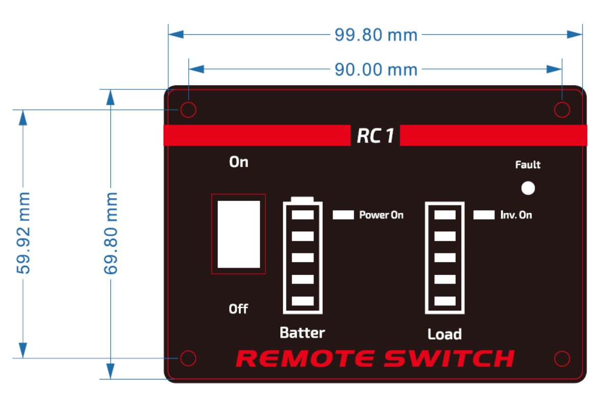 Afstandsbedieningspaneel voor EG-PWC-PS Power Inverters - Afbeelding 4