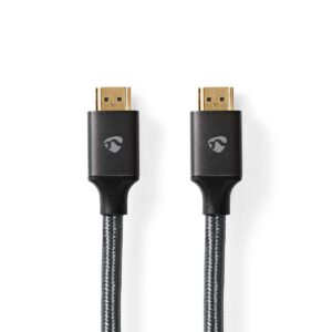 Ultra High Speed ​​HDMI-Kabel | HDMI Connector | HDMI Connector | 8K@60Hz | 48 Gbps | 5.00 m | Rond | 6.7 mm | Gun Metal Grijs | Cover Box