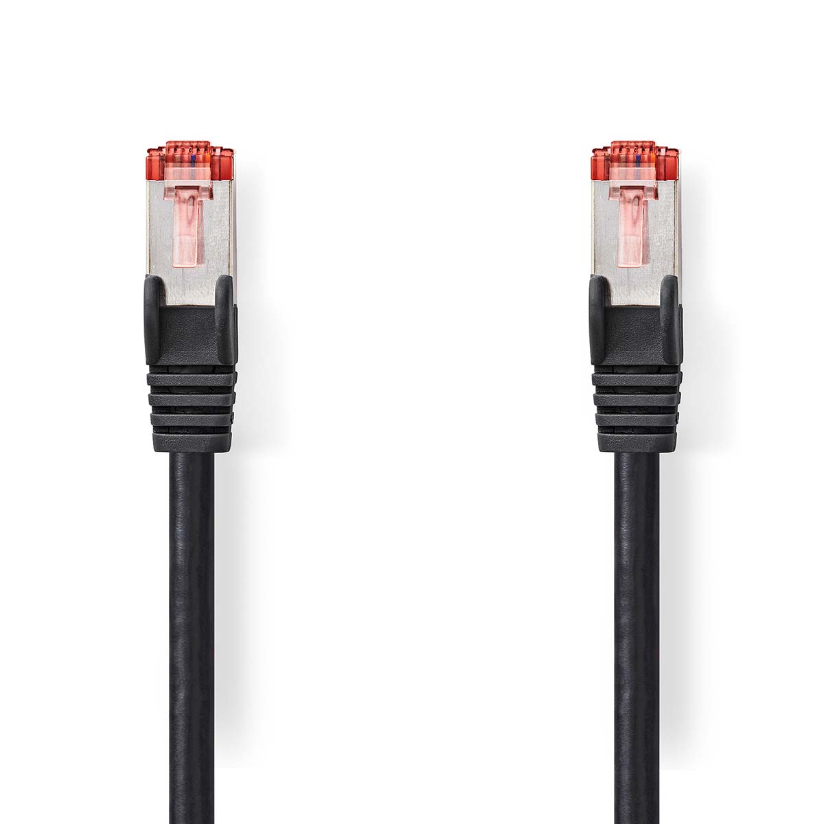 CAT6-kabel | RJ45 Male | RJ45 Male | S/FTP | 2.00 m | Rond | LSZH | Zwart | Label