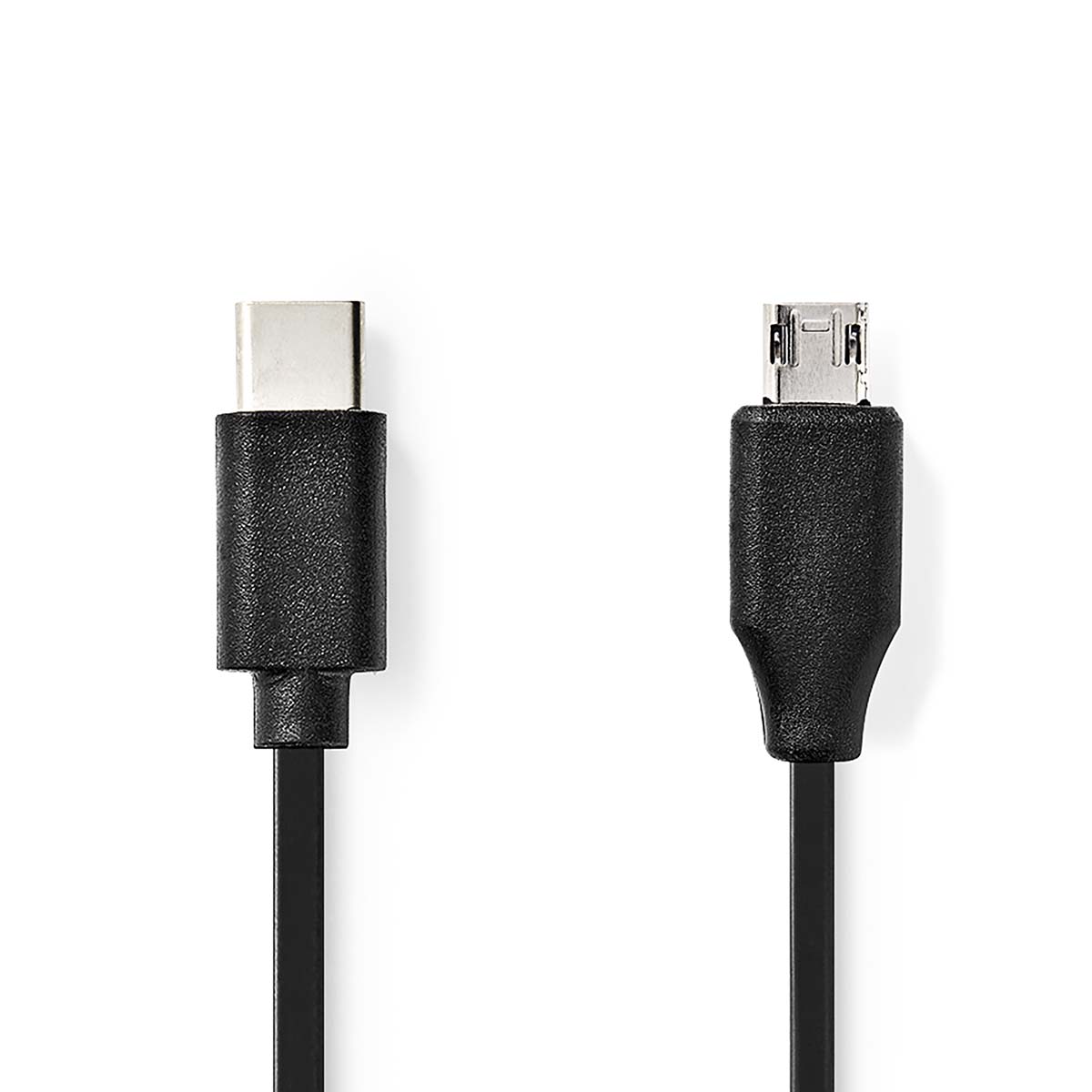 USB-Kabel | USB 2.0 | USB-C™ Male | USB Micro-B Male | 60 W | 480 Mbps | Vernikkeld | 1.00 m | Rond | PVC | Zwart | Label