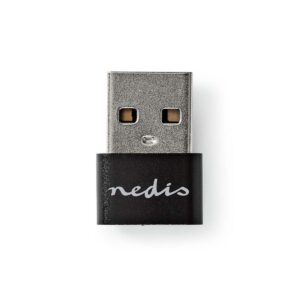 USB-A Adapter | USB 2.0 | USB-A Male | USB-C Female | 480 Mbps | Rond | Vernikkeld | Zwart