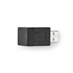 USB-A Adapter | USB 2.0 | USB-A Male | USB-A Female | 480 Mbps | Rond | Vernikkeld | PVC | Zwart