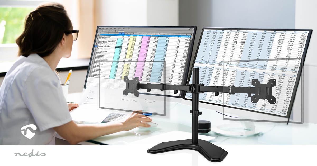 Monitorbeugel voor Bureaus | 2 Scherm(en) | 15 - 32 " | 75x75 / 100x100 | Draai- en Kantelbaar - Afbeelding 12