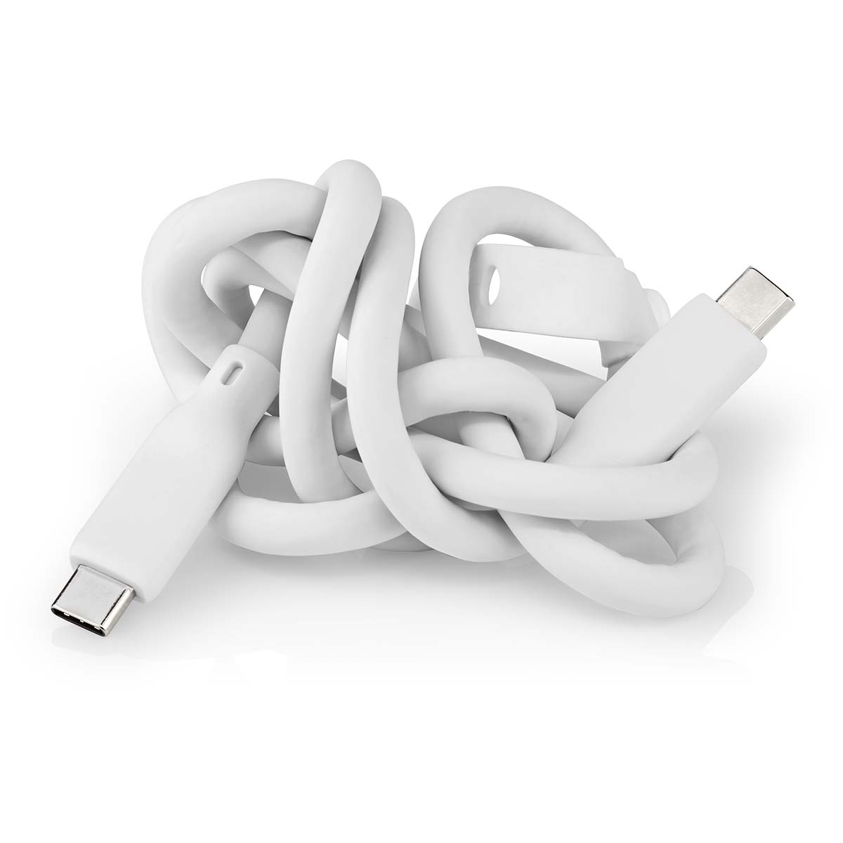 USB-Kabel | USB 3.2 Gen 2 | USB-C Male | USB-C Male | 240 W | 8K@30Hz | 20 Gbps | Vernikkeld | 1.00 m | Rond | Silicone | Wit - Afbeelding 4