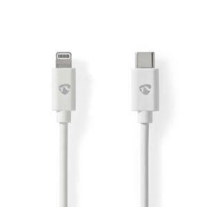 Lightning Kabel | USB 2.0 | Apple Lightning 8-Pins | USB-C Male | 480 Mbps | Vernikkeld | 2.00 m | Rond | PVC | Wit