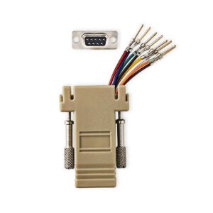 Seriële Adapter | Adapter | D-SUB 9-Pins Male | RJ45 Female | Vernikkeld | Ivoor