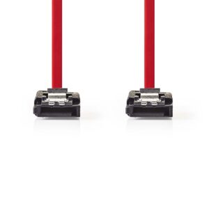 SATA Kabel | 3 Gbps | SATA 7-Pins Female | SATA 7-Pins Female | Vernikkeld | 0.50 m | Plat | PVC | Rood