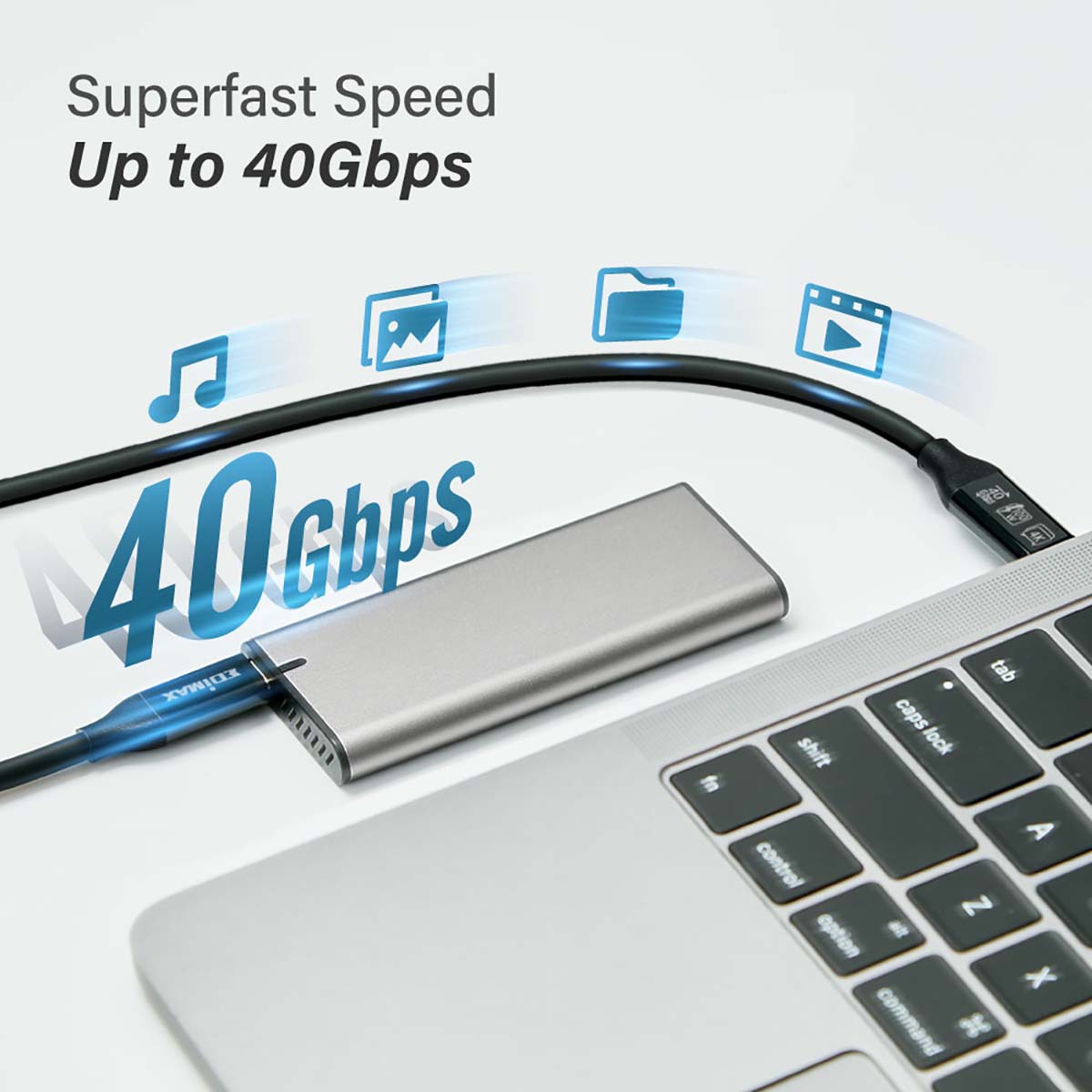 USB4/Thunderbolt3 Cable, 40G, 1meter, Type C to Type C - Afbeelding 6
