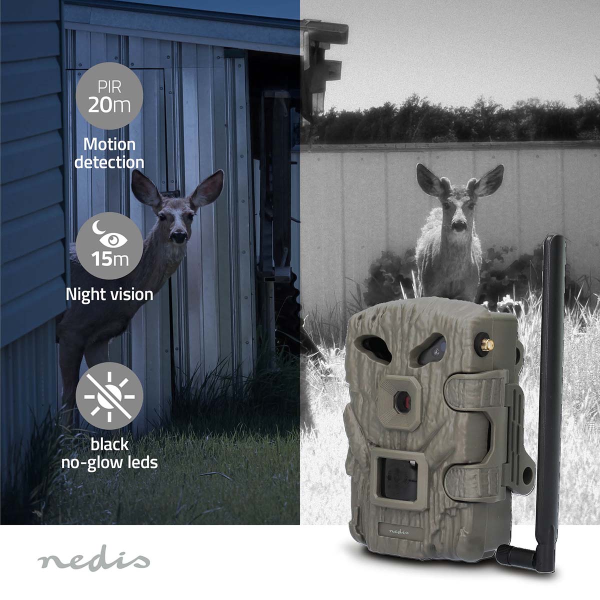 Wildcamera | 1080p@30fps | 30.0 MPixel | 2 MPixel CMOS | IP66 | Zwart No-Glow IR | Nachtzicht | Kijkhoek: 50 ° | Bewegingssensor | Detectiehoek: 50 ° | Detectiebereik: 20 m | LCD-Scherm | Groen - Afbeelding 8