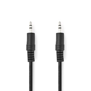 Stereo-Audiokabel | 3,5 mm Male | 3,5 mm Male | Vernikkeld | 1.00 m | Rond | Zwart
