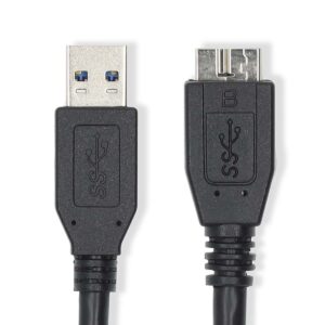 USB-Kabel | USB 3.2 Gen 1 | USB-A Male | USB Micro-B Male | 5 Gbps | Vernikkeld | 0.50 m | Rond | PVC | Zwart