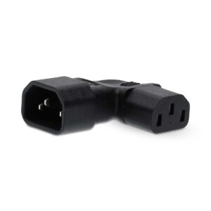 Verlengstekker | IEC-320-C13 | IEC-320-C14 | Rechts Gehoekt | Vernikkeld | PVC | Zwart  | 1 Stuks