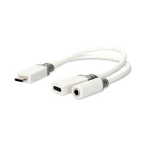 USB-C™ Adapter | USB 2.0 | USB-C™ Male | USB-C™ Female / 3,5 mm Female | 0.10 m | Rond | Verguld | PVC | Wit