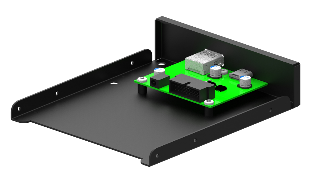 Intern 3.5'' frontpaneel, USB 3.1 Type-A + Type-C poort, zwart - Afbeelding 2