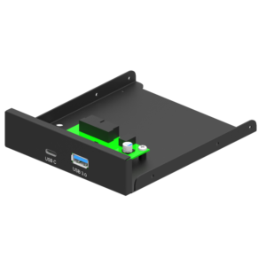 Intern 3.5'' frontpaneel, USB 3.1 Type-A + Type-C poort, zwart
