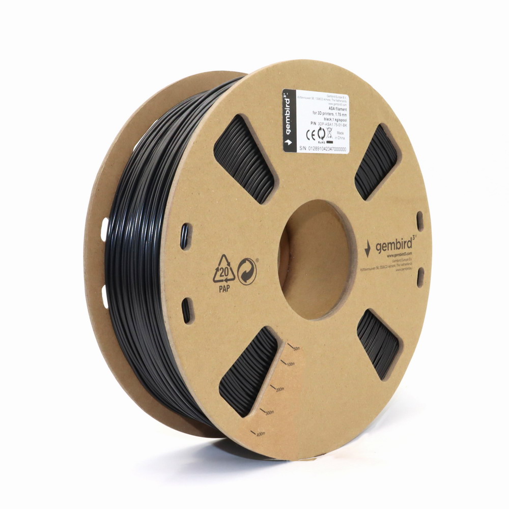 ASA filament, zwart, 1,75 mm, 1 kg