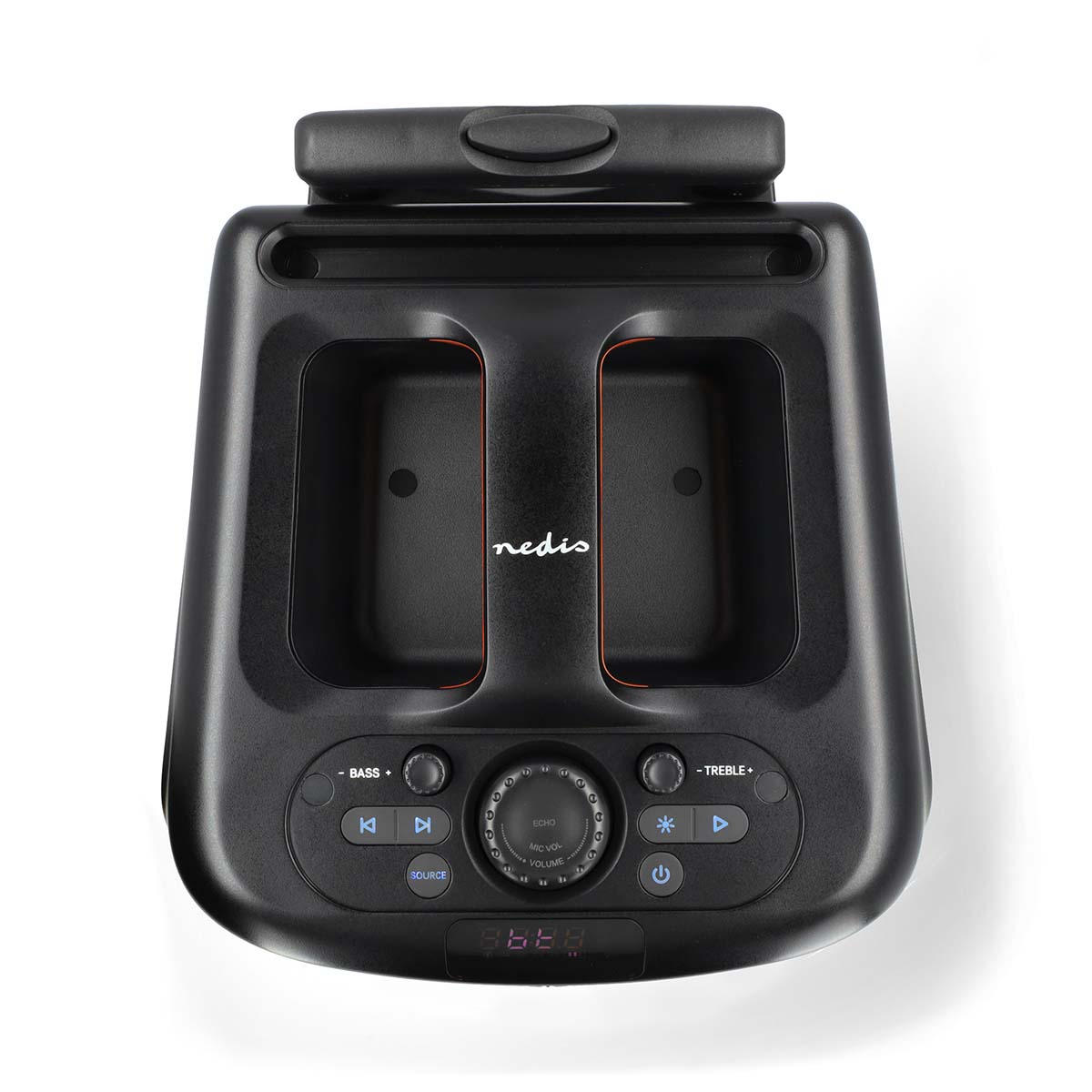 Bluetooth® Party Speaker | Maximale batterijduur: 5 uur | 240 W | Handgreep | Feestverlichting | Equalizer | Oranje / Zwart - Afbeelding 7