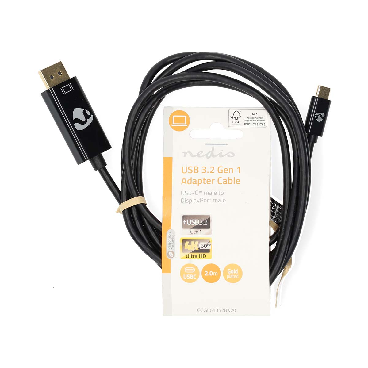USB-C Male | DisplayPort Male | 4K@60Hz | 2.00 m - Afbeelding 4