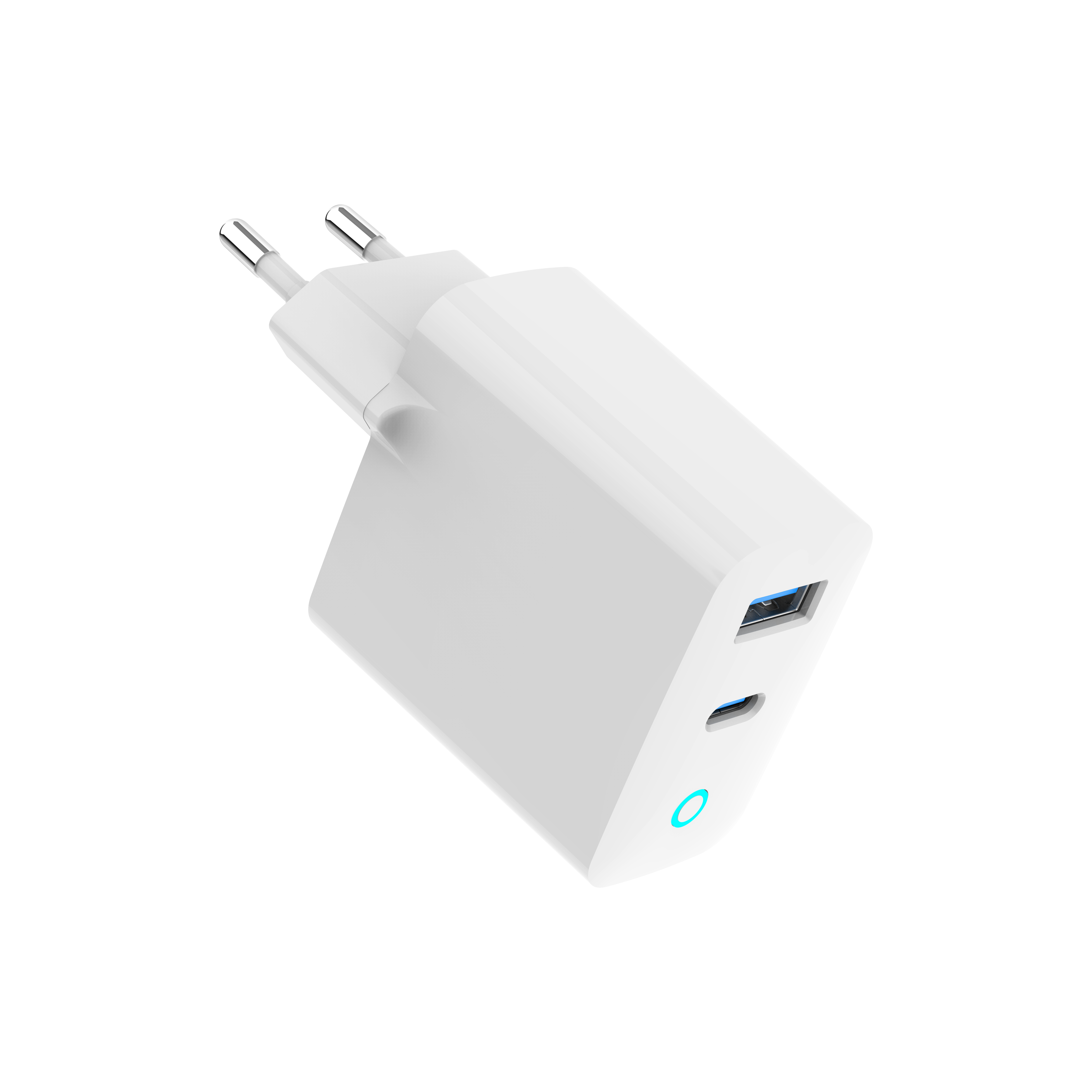 2-poorts 30 W GaN USB snellader, LED, wit - Afbeelding 5