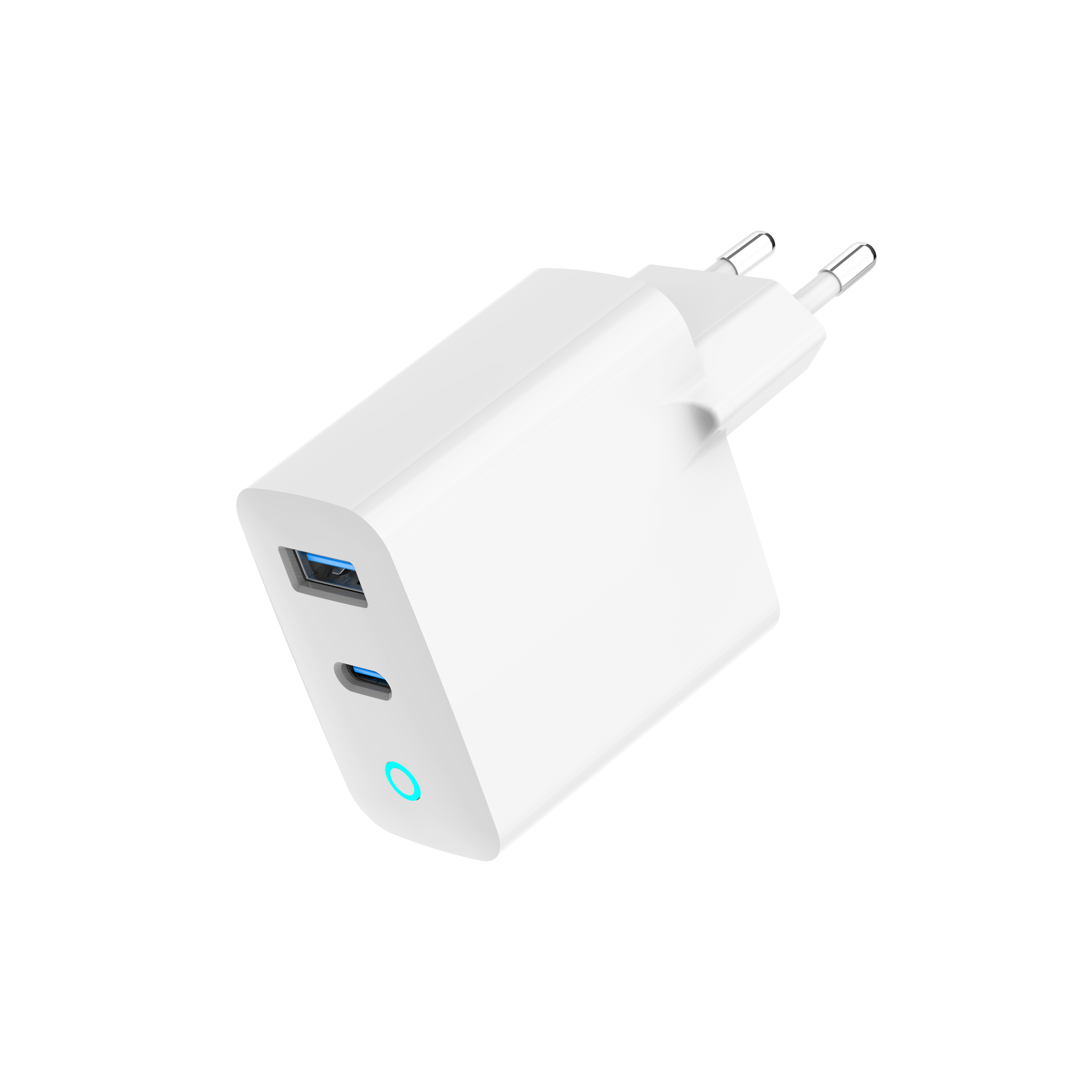 2-poorts 30 W GaN USB snellader, LED, wit - Afbeelding 6