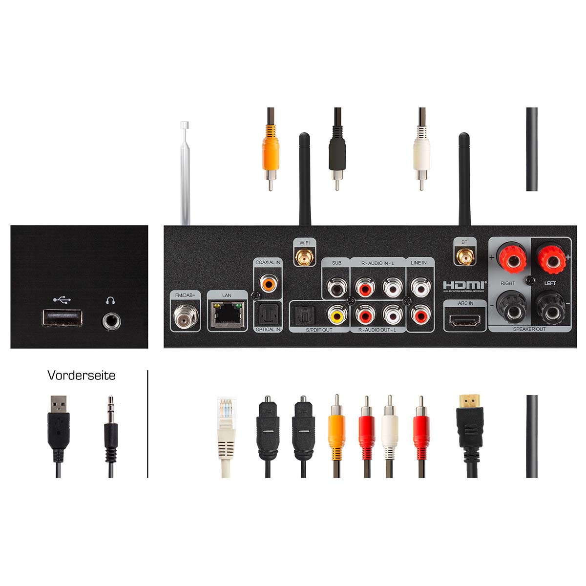 DABMAN i560 CD Alles-in-één HiFi-systeem met versterker en CD-speler DAB+ / FM / Internet / Bluetooth Zwart - Afbeelding 6