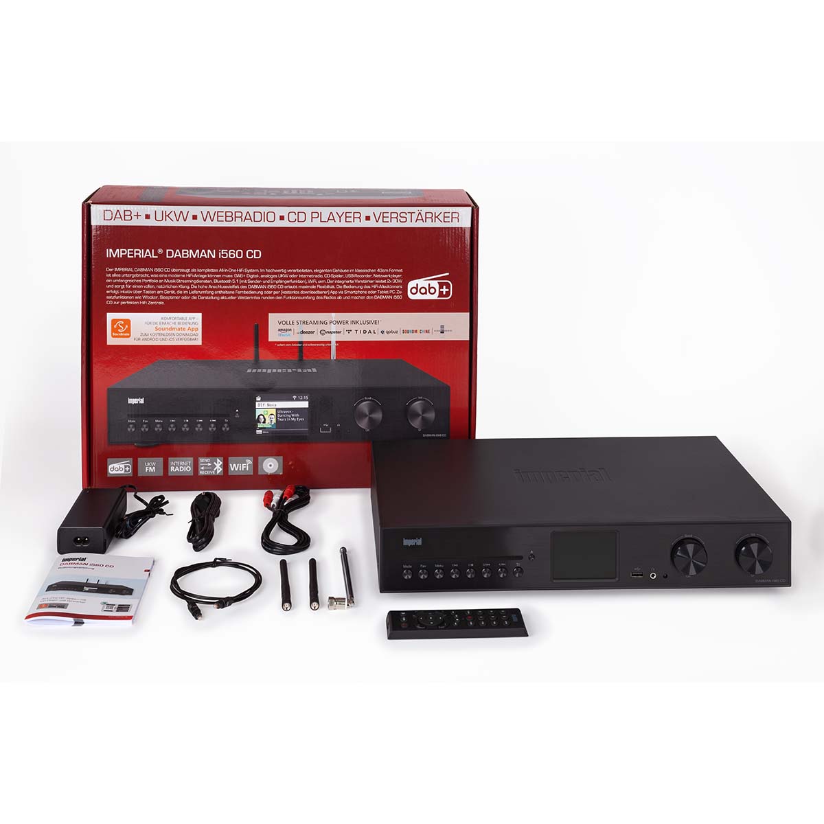 DABMAN i560 CD Alles-in-één HiFi-systeem met versterker en CD-speler DAB+ / FM / Internet / Bluetooth Zwart - Afbeelding 13