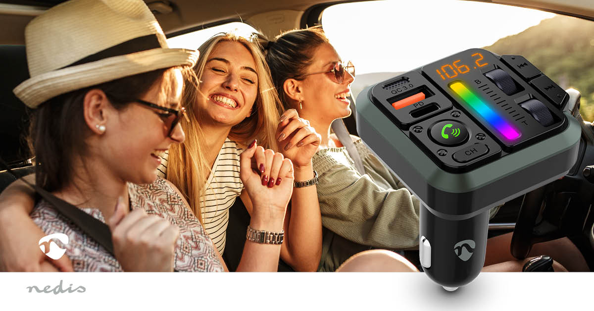 FM-Audiotransmitter voor Auto | Gefixeerd | Handsfree bellen | 1 " | Amber-Scherm | Bluetooth® | PD 18 W / PD 24 W | Snelladen | Bass boost | Google Assistant / Siri | Zwart - Afbeelding 9