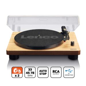 LS-50WD Platenspeler met ingebouwde luidsprekers USB Codering Hout