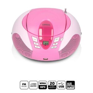SCD-37 USB Pink Portable FM Radio CD and USB player Pink
