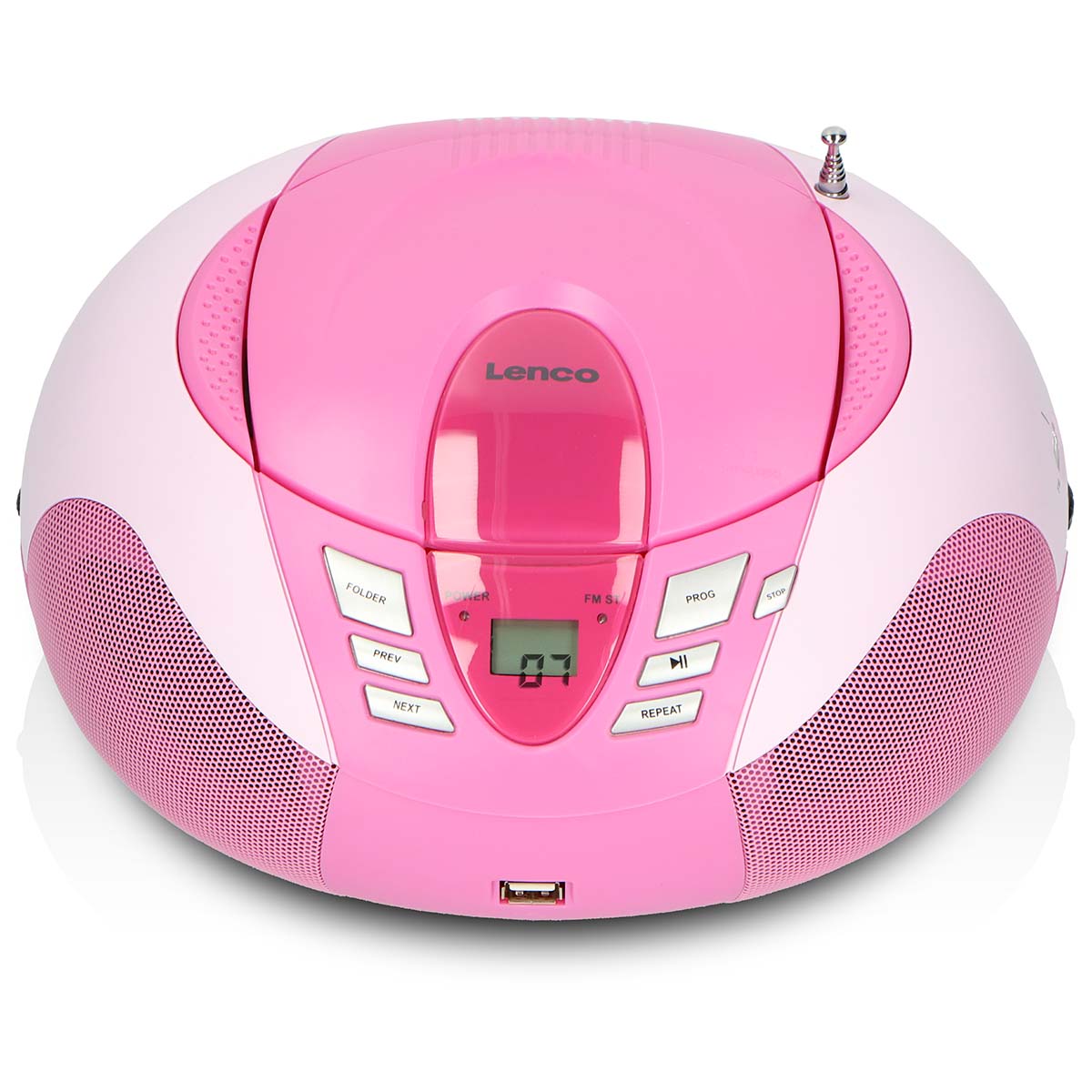 SCD-37 USB Pink Portable FM Radio CD and USB player Pink - Afbeelding 3