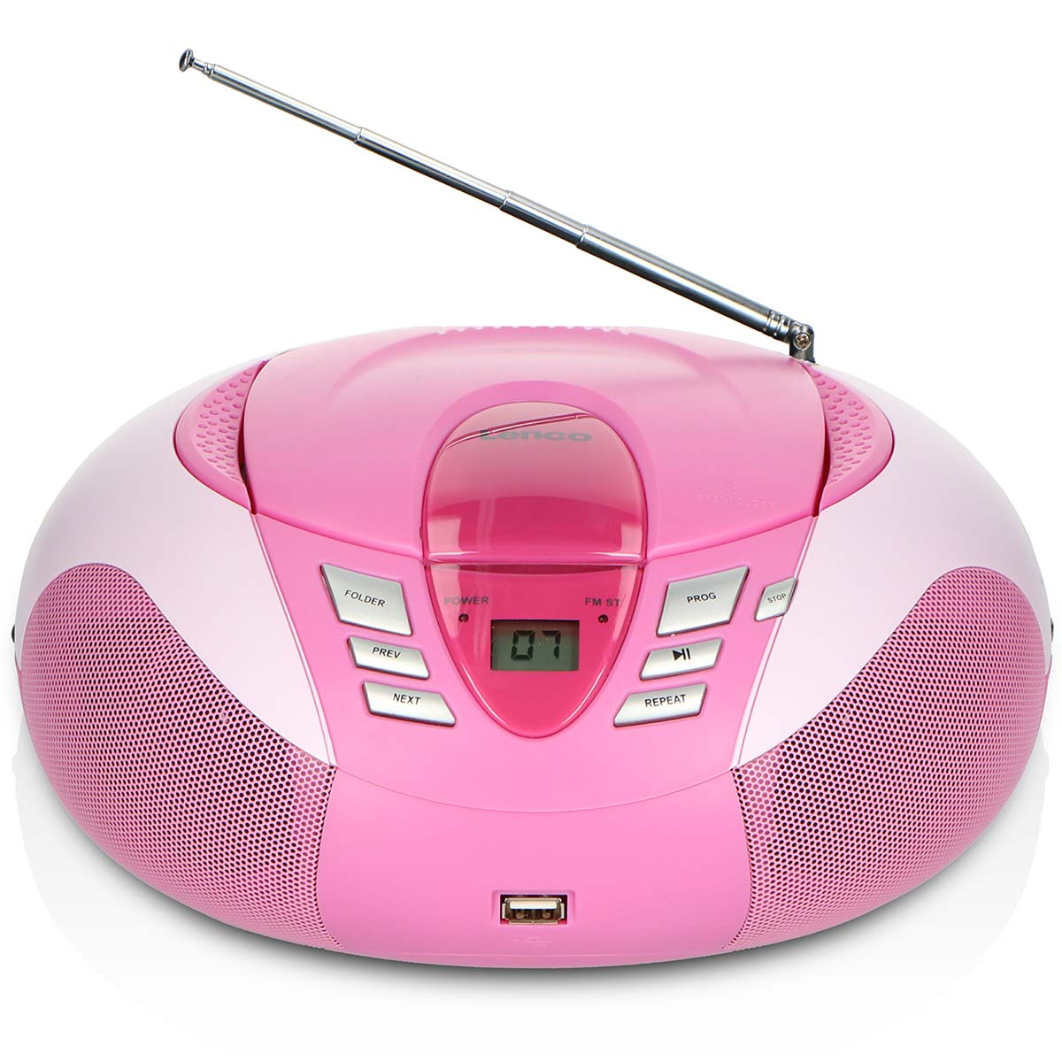 SCD-37 USB Pink Portable FM Radio CD and USB player Pink - Afbeelding 4