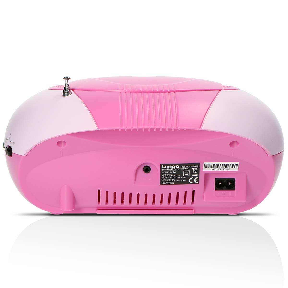 SCD-37 USB Pink Portable FM Radio CD and USB player Pink - Afbeelding 7
