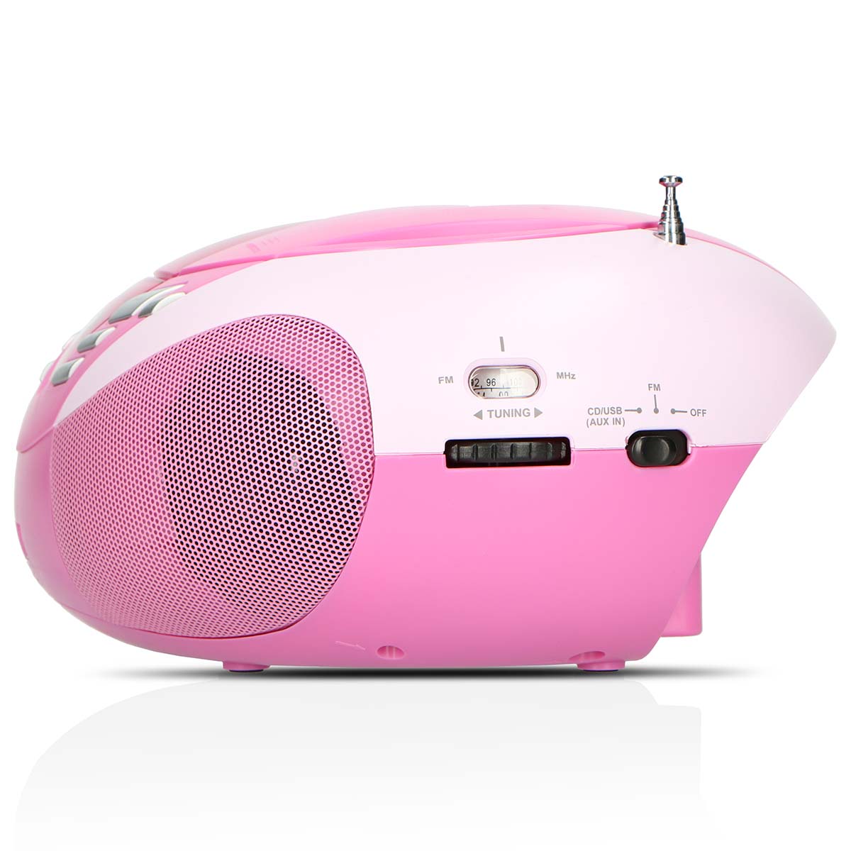 SCD-37 USB Pink Portable FM Radio CD and USB player Pink - Afbeelding 9