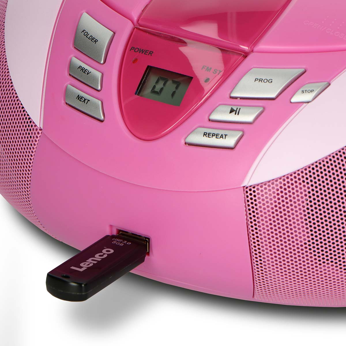 SCD-37 USB Pink Portable FM Radio CD and USB player Pink - Afbeelding 10