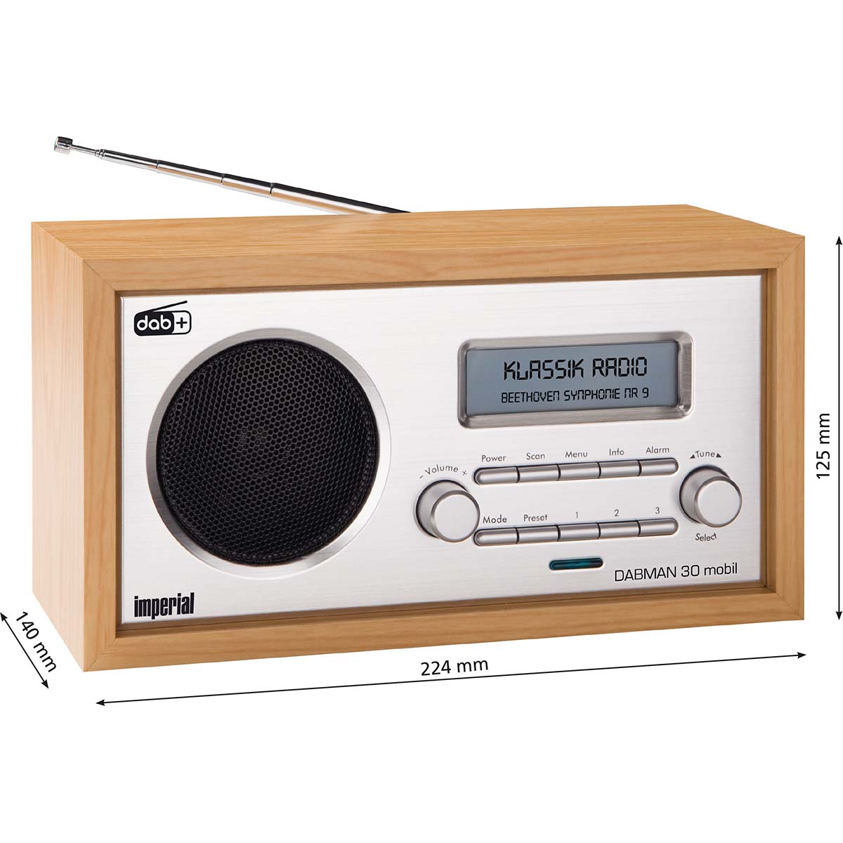 DABMAN 30 Mobiele DAB+ / FM-radio Hout - Afbeelding 7
