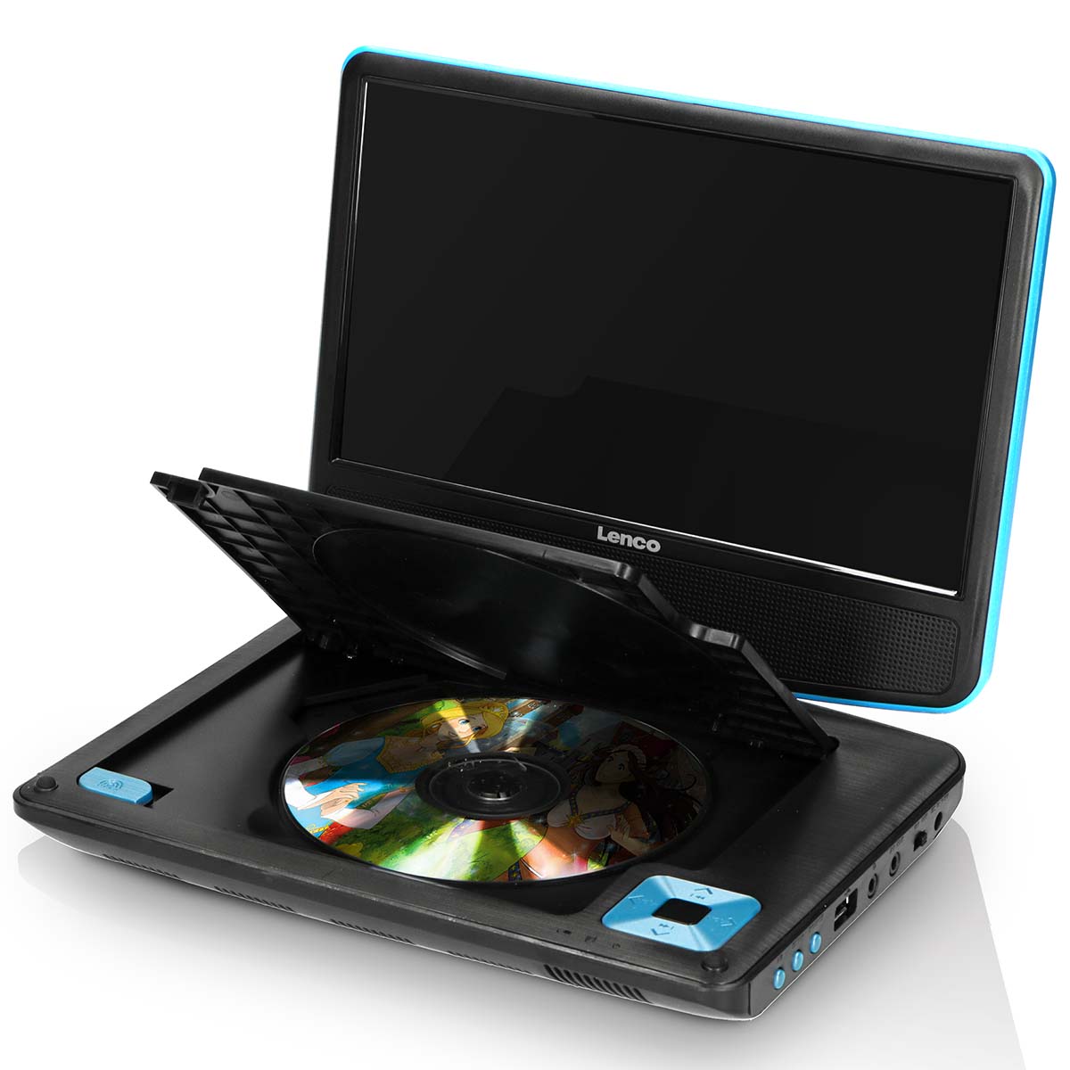 Draagbare 9" DVD-speler met USB-koptelefoon en montagebeugel Blauw / Zwart - Afbeelding 4