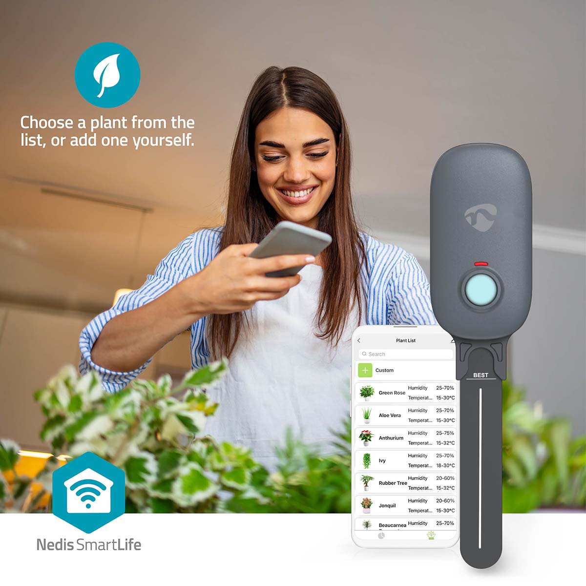 SmartLife Bodemvochtmeter | Bluetooth® | Batterij Gevoed | IP55 | 0 - 100 % | Android™ / IOS - Afbeelding 7
