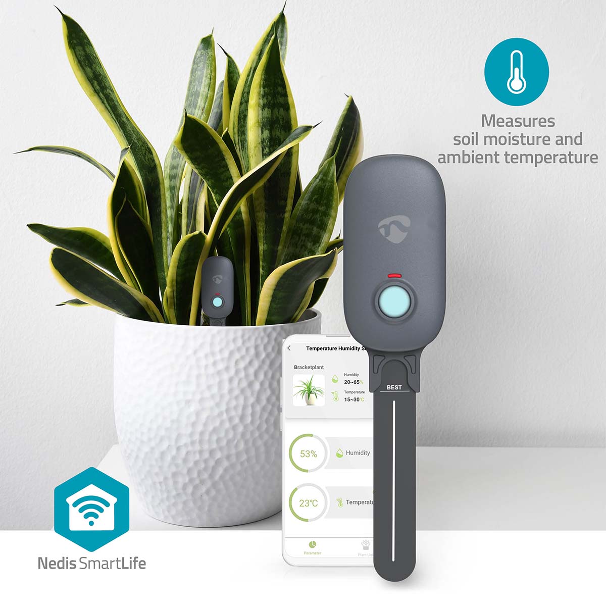 SmartLife Bodemvochtmeter | Bluetooth® | Batterij Gevoed | IP55 | 0 - 100 % | Android™ / IOS - Afbeelding 8